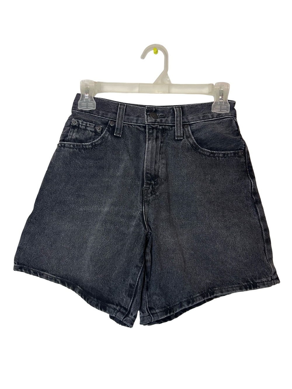 Levi's Black Washed High Baggy Shorts Size 24
